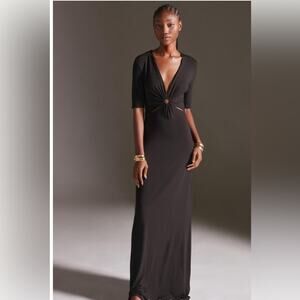 NWT Favorite Daughter The Center of Attention Dress Black M Cut Out Maxi
